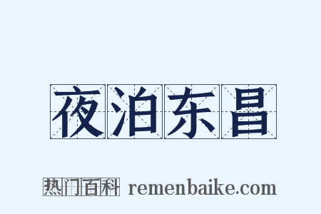 夜泊东昌是什么意思的图片